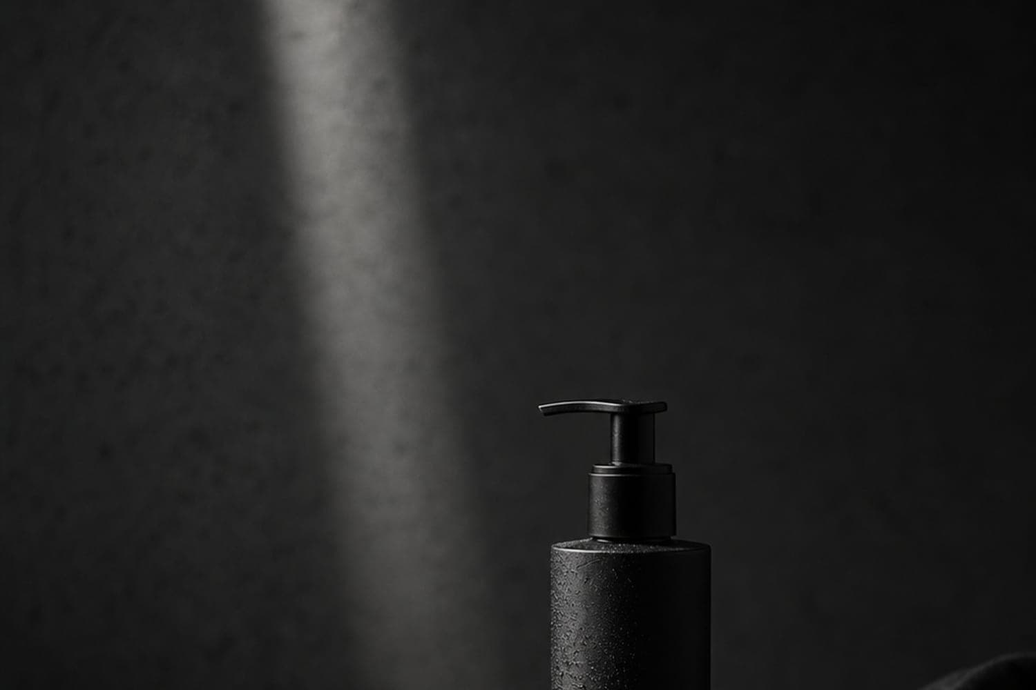 Minimalista termék csendélet fekete vászonnal és kővel